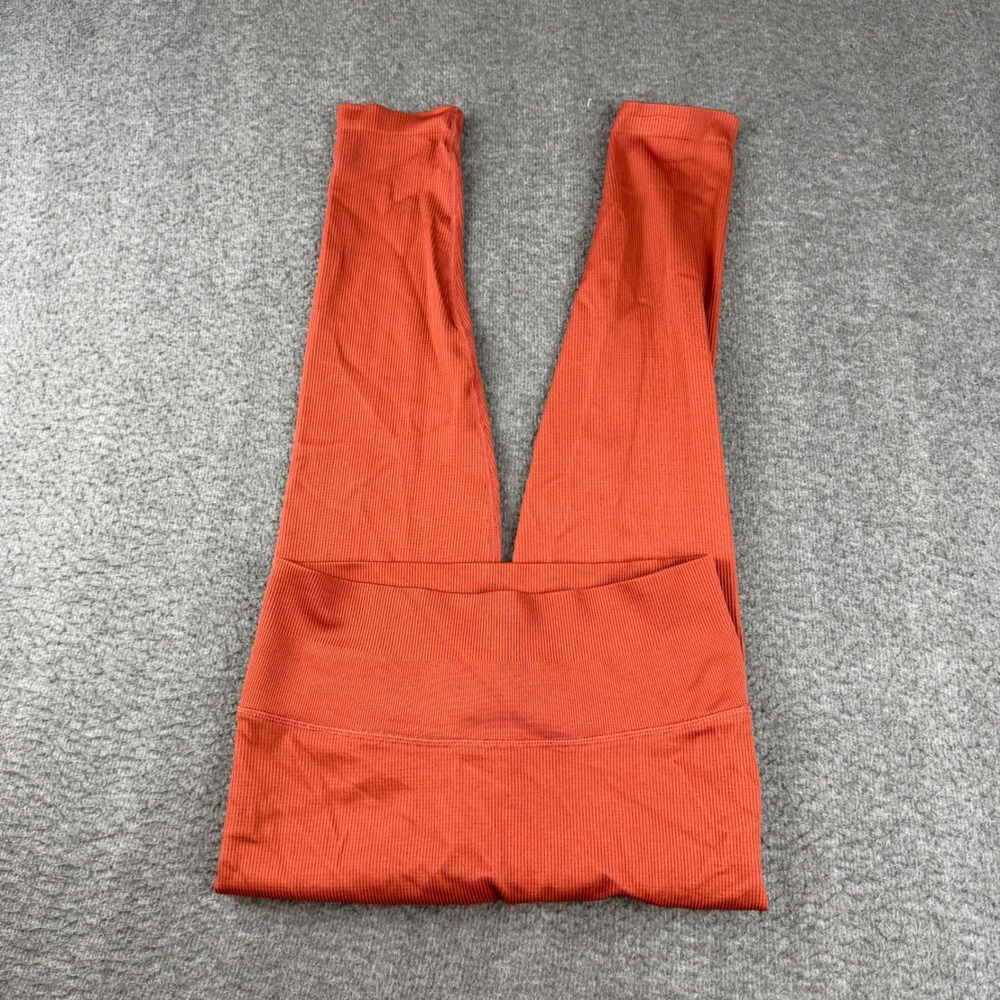 Victoria's Secret Leggings Women's Medium Rust Orange Ribbed High Waist Seamless